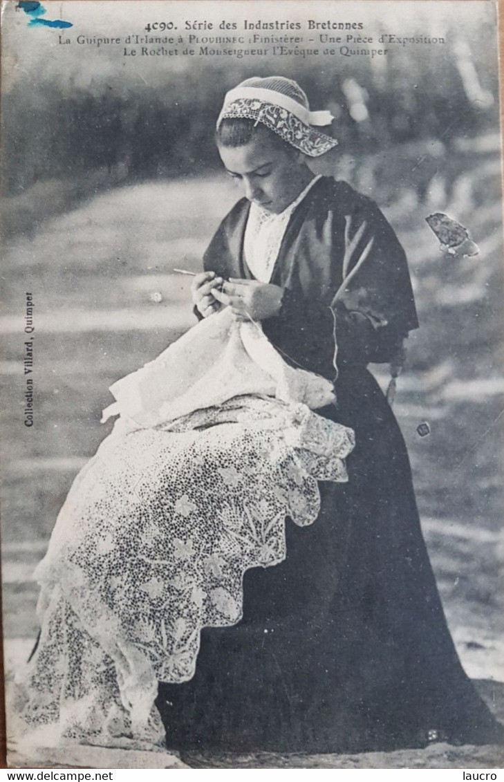 La Guipure D'Irlande à Plouhinec.une Pièce D'exposition.dentelliere.coiffe Costume Breton.édition Villard 4090 - Plouhinec