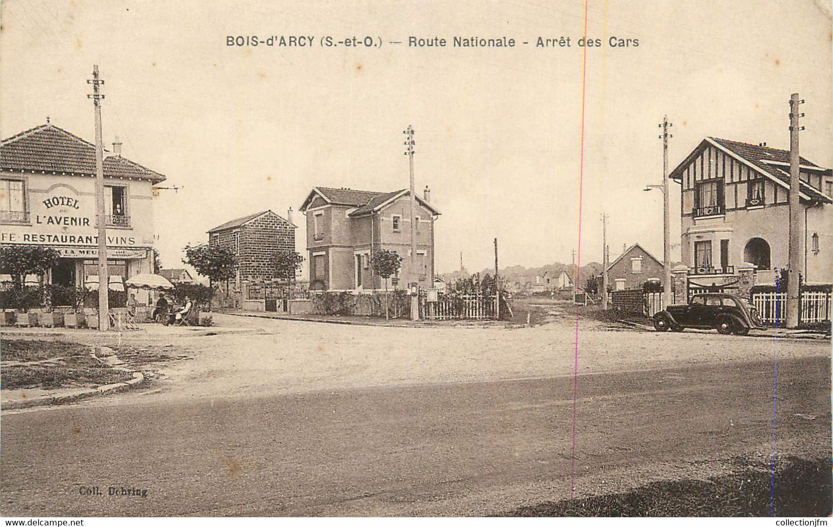 CPA FRANCE 78 "Bois D'Arcy, Route Nationale, Arrêt Des Cars". - Bois D'Arcy