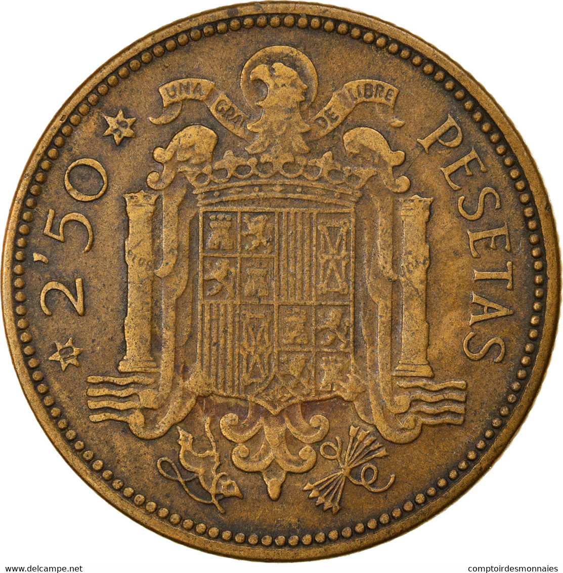 Monnaie, Espagne, Caudillo And Regent, 2-1/2 Pesetas, 1953, TTB - 2 Pesetas