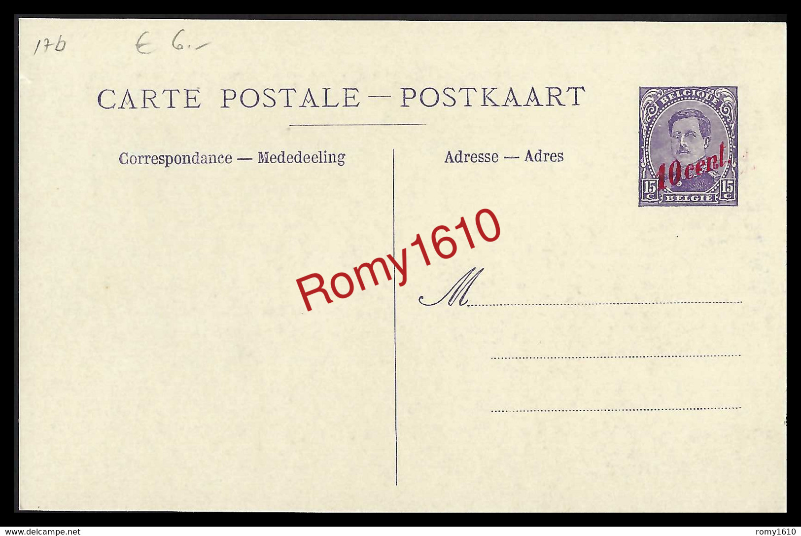 EP. Paquebot De L'Etat Belge, Ligne Oostende-Dover. 17 B. Voir Dos. - Cartes Paquebot