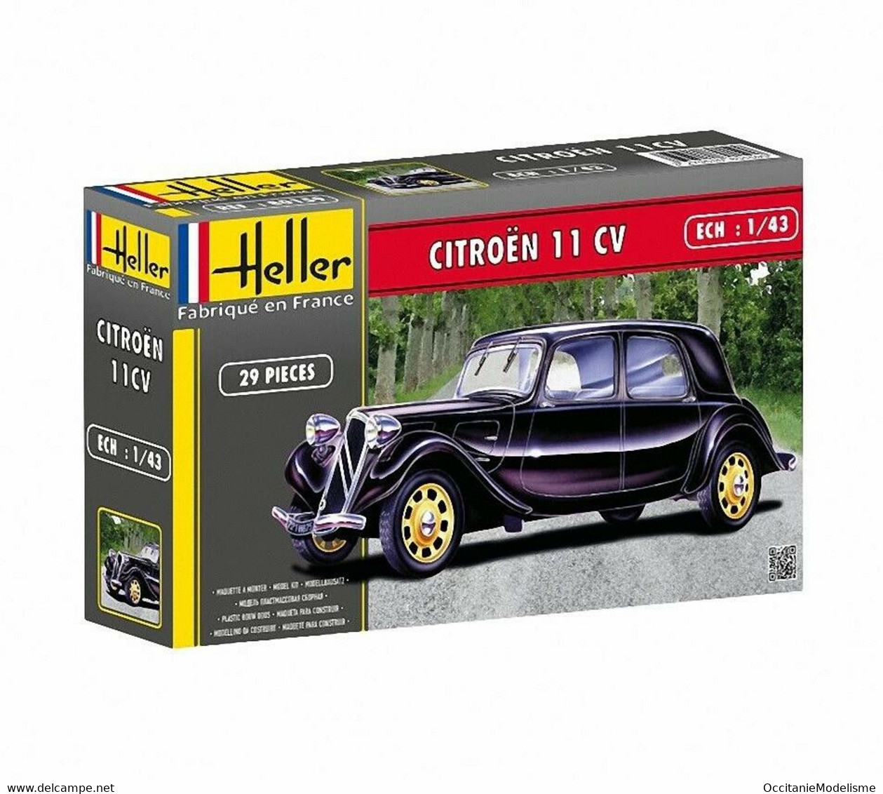 Heller - CITROEN 11CV TRACTION Maquette Kit Plastique Réf. 80159 NBO 1/43 - Autos