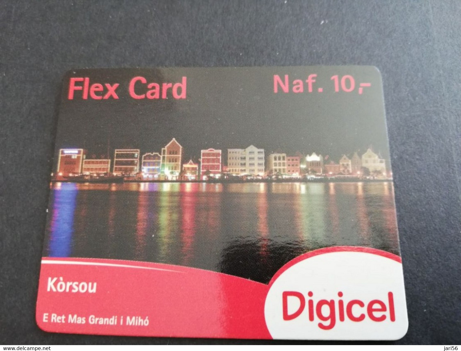 CURACAO  DIGICEL FLEX CARD  NAF 10,-  CITY VIEUW    DATE 16/12/2014   VERY FINE USED CARD        ** 5292AA** - Antilles (Netherlands)