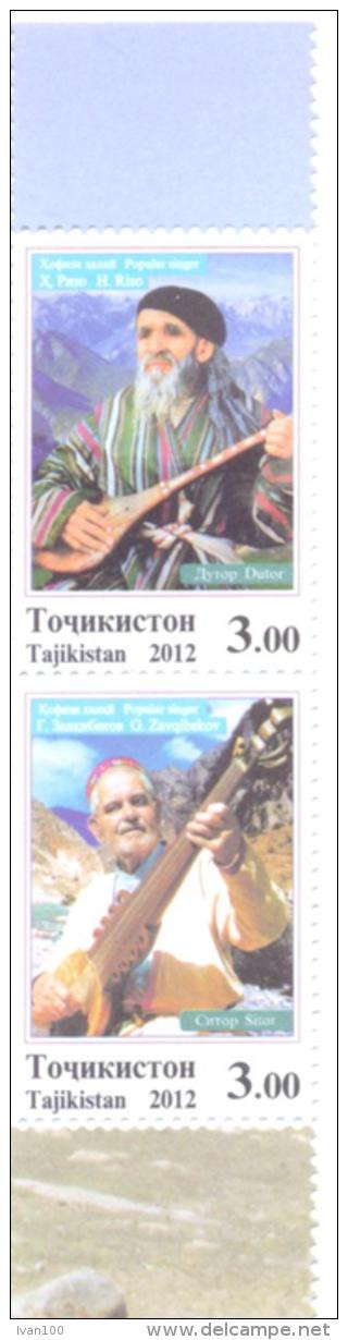 2012. Tajikistan, National Musical Instruments, 2v Perforated Se-tenant, Mint/** - Tadjikistan