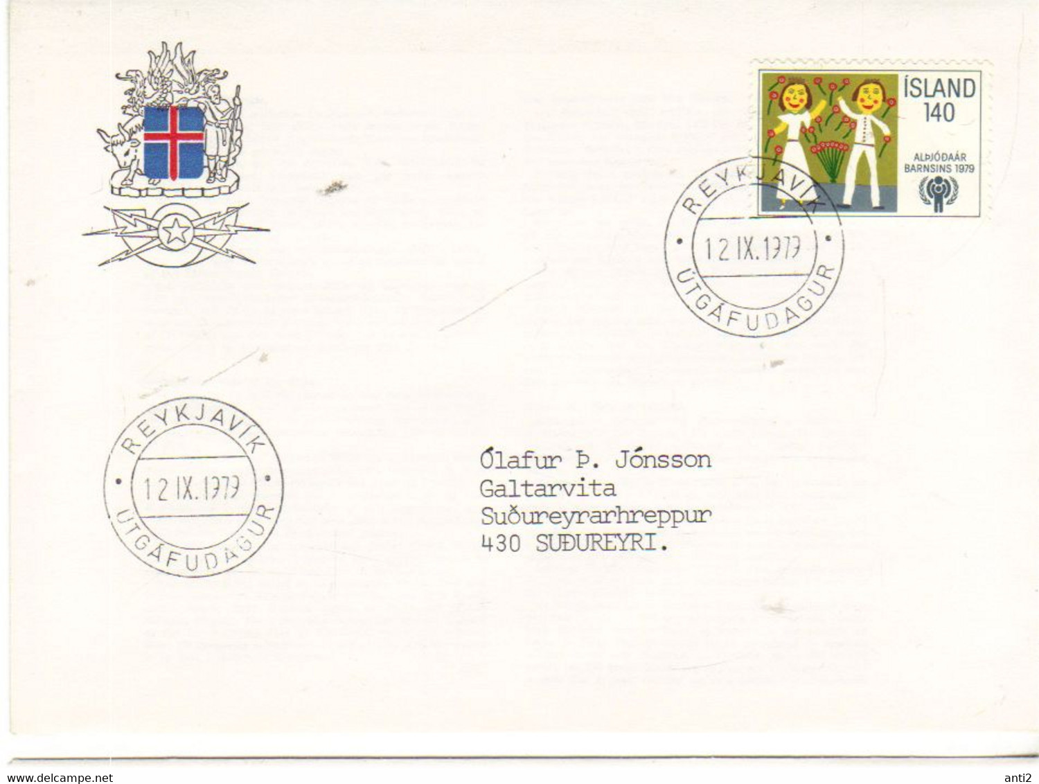 Iceland Island 1979  International Year Of The Child. MI 543 FDC - Lettres & Documents
