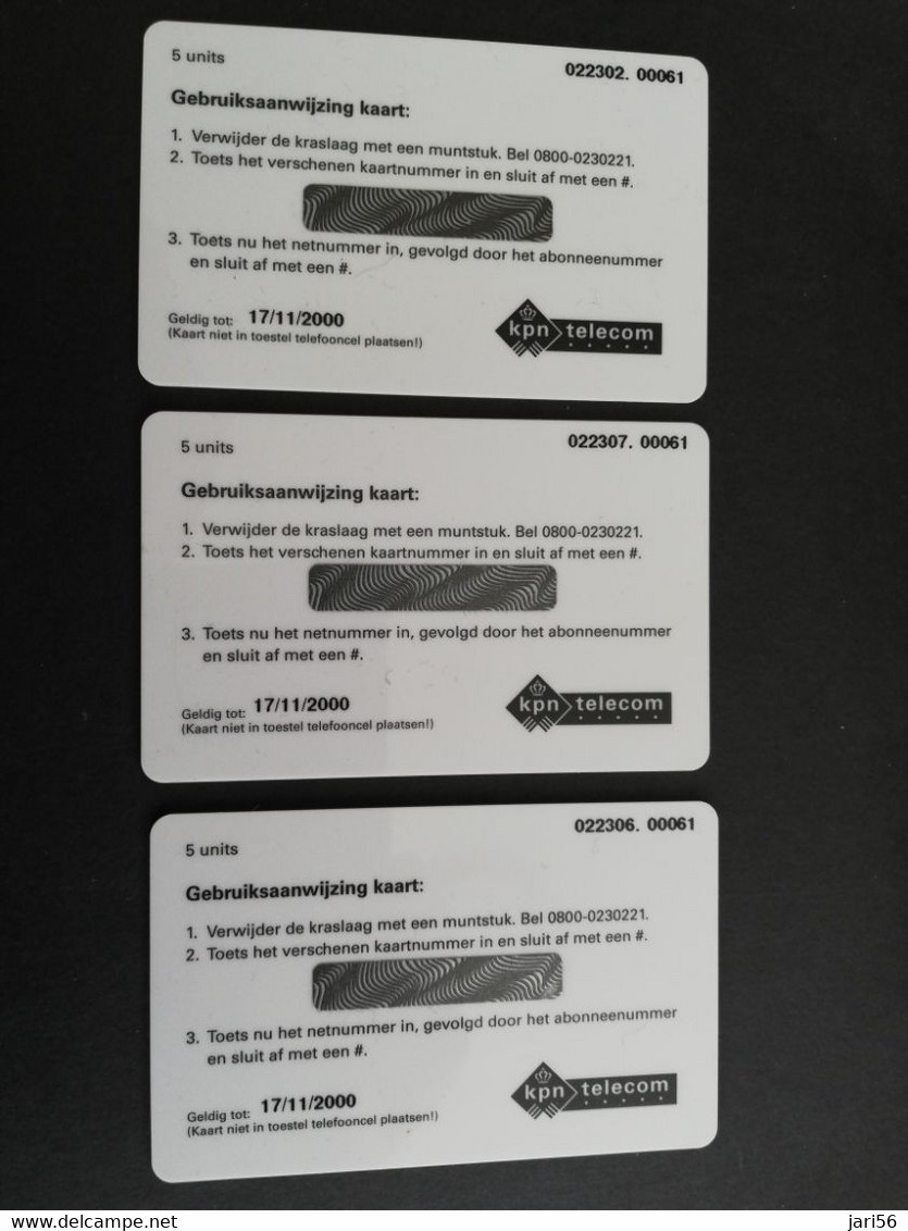 NETHERLANDS  PREPAID KPN YELLOW CARDS 3X  IN SPECIAL FOLDER (SPECIAL EDITION)   MINT CARDS   ** 5343** - Non Classés