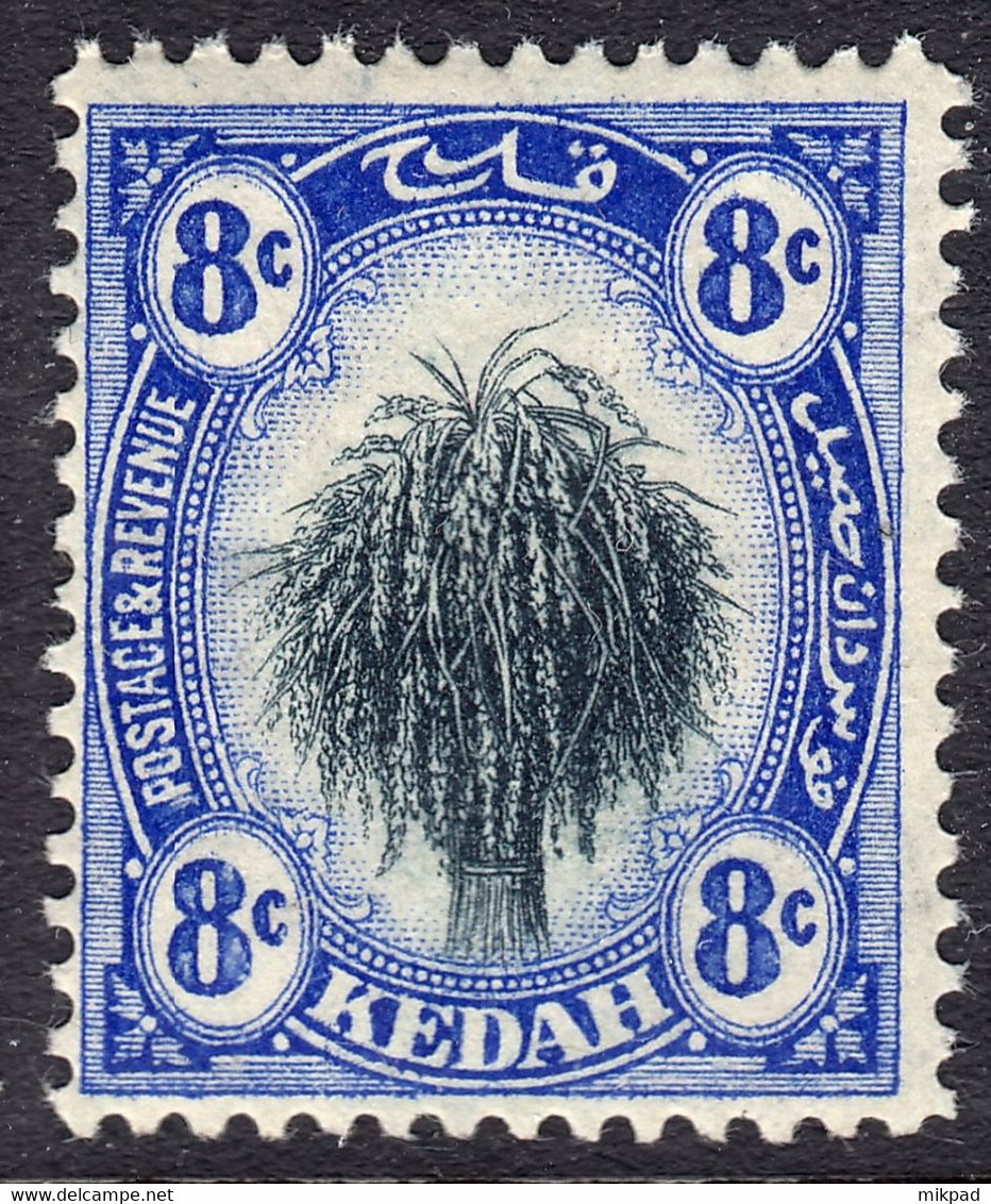 Kedah 1912 8c SG5 UMM - Kedah