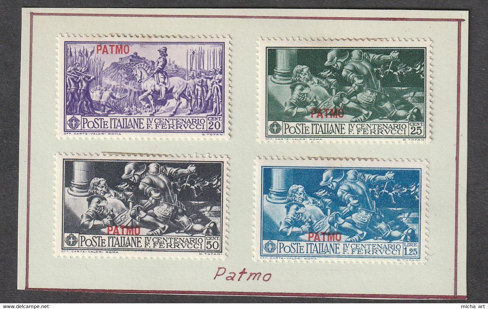 Italian Colonies 1930 Greece Aegean Islands Egeo Patmo Patmos Ferrucci (4 Values) MH On Paper VF (B377-4) - Ägäis (Patmo)