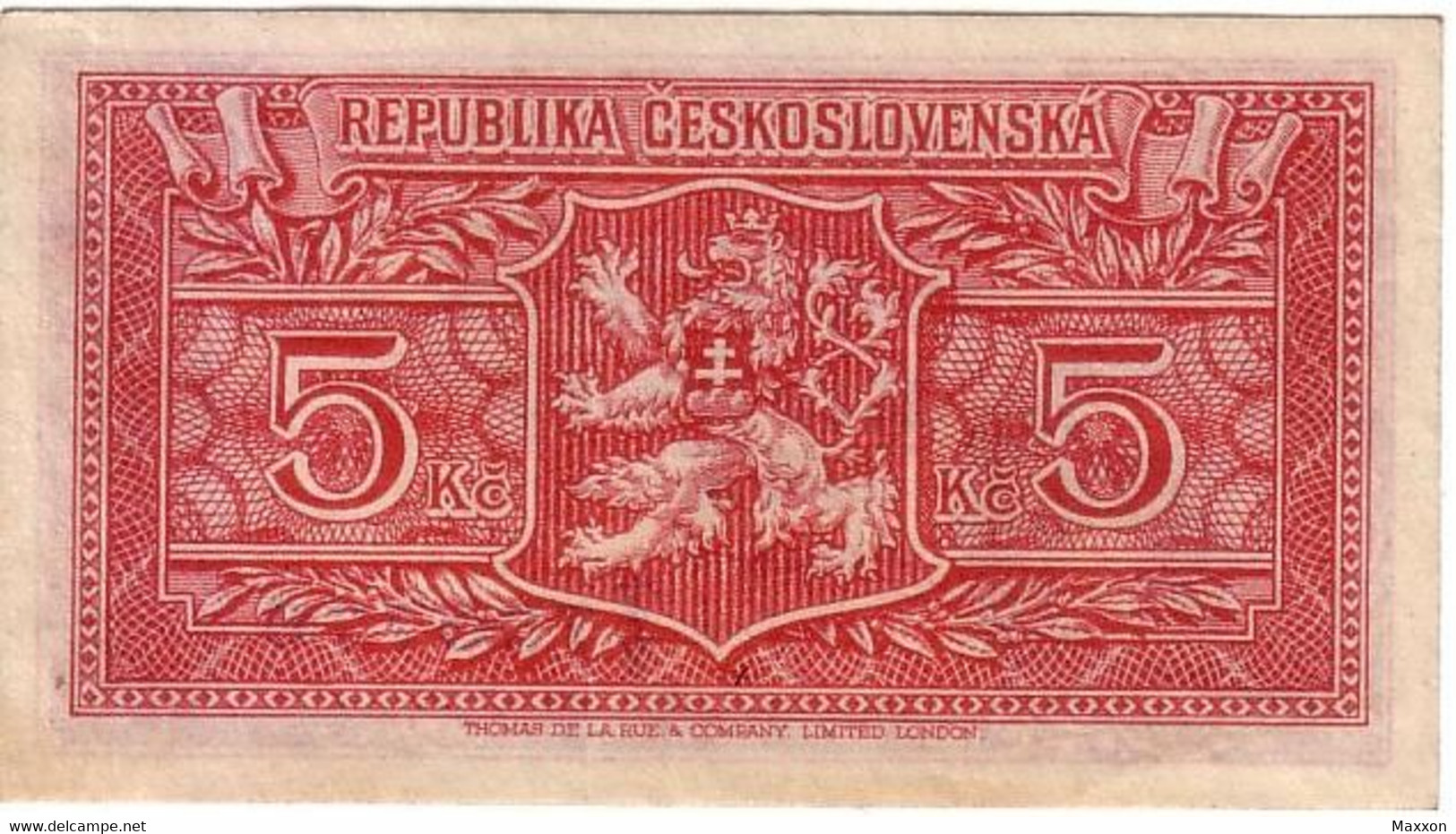 Billet De Banque Tchécoslovaquie 5 Koruna 1945 Comme Neuf #59 - Tchécoslovaquie