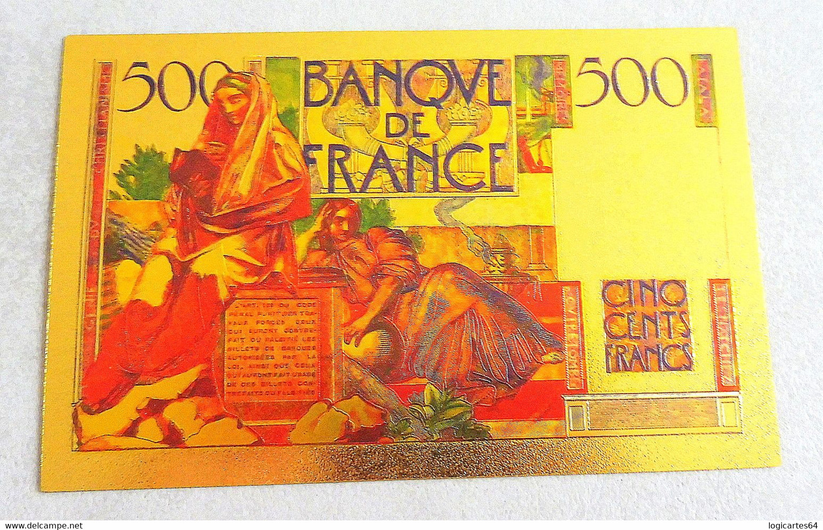 ★  BILLETS POLYMER " OR " AVEC COULEURS DU 500 FRANCS CHATEAUBRIAND ★ - 500 F 1945-1953 ''Chateaubriand''