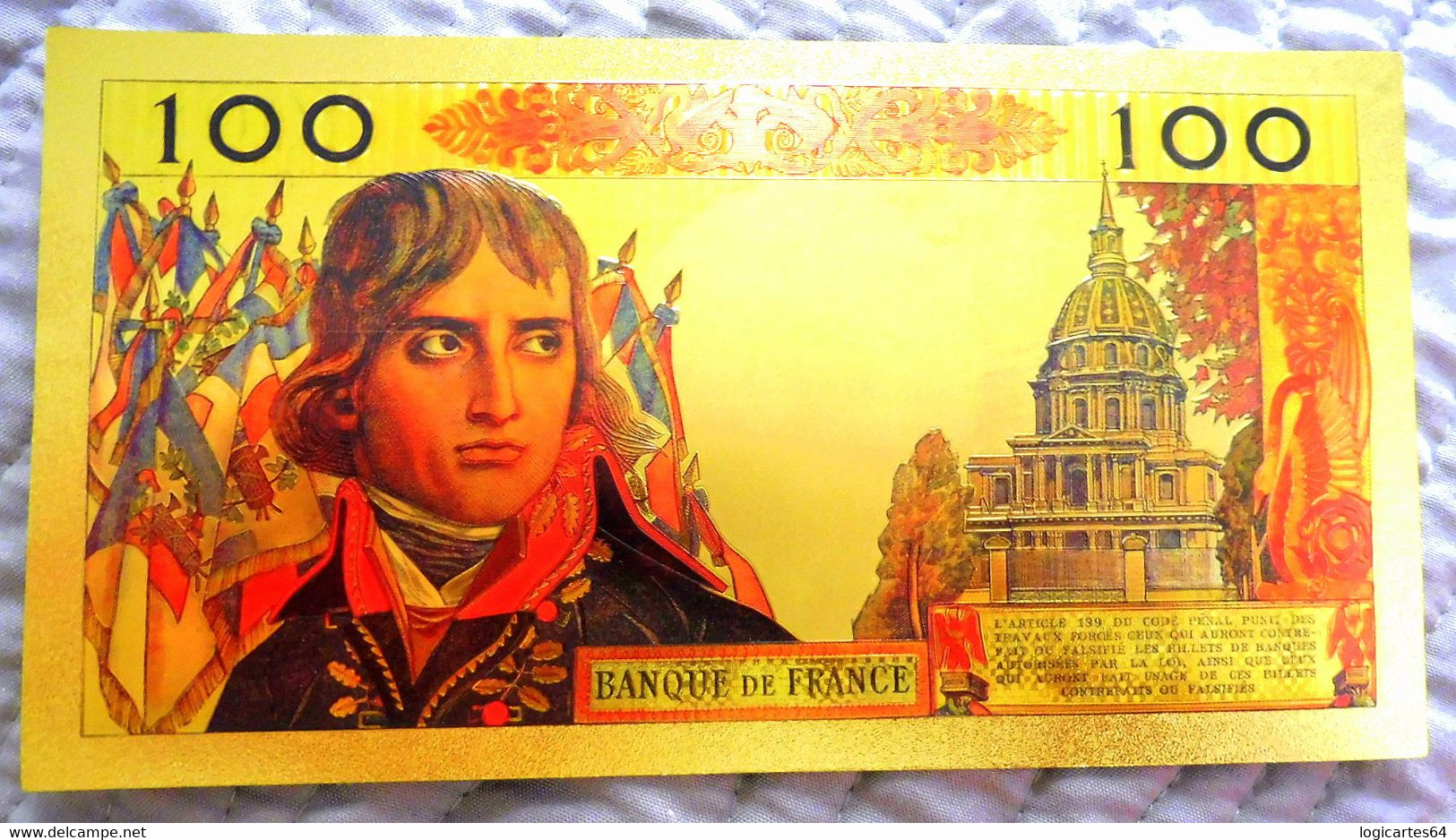 ★  BILLET POLYMER " OR " AVEC COULEURS DU 100 NOUVEAUX FRANCS NAPOLEON BONAPARTE ★ - 100 NF 1959-1964 ''Bonaparte''