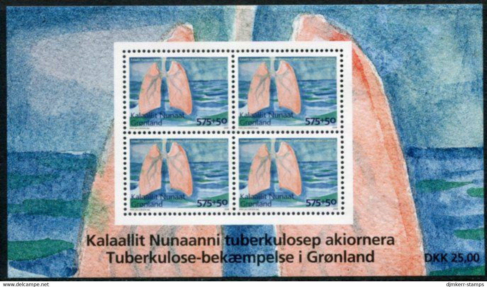 GREENLAND 2008 Tuberculosis Campaign Block MNH / **.   Michel Block 41 - Ungebraucht