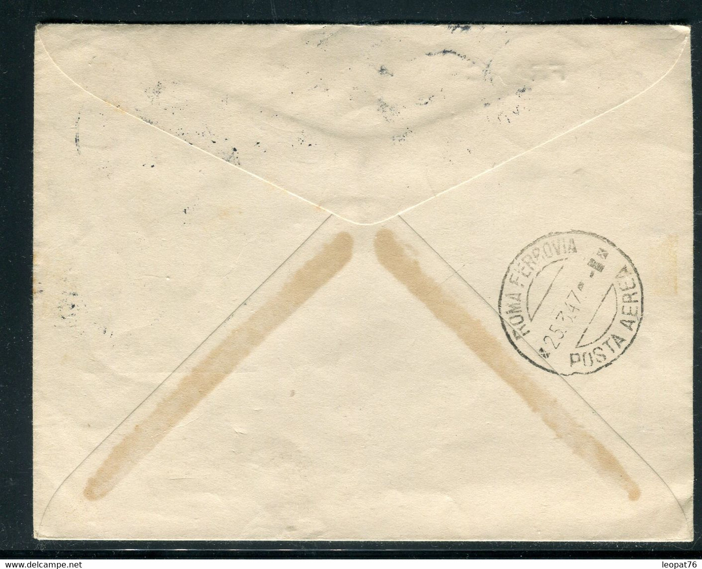 Tunisie - Enveloppe Avec Griffe De La Reprise Du Service Aérien Tunis / Rome Par Air France En 1947 - Ref A54 - Briefe U. Dokumente