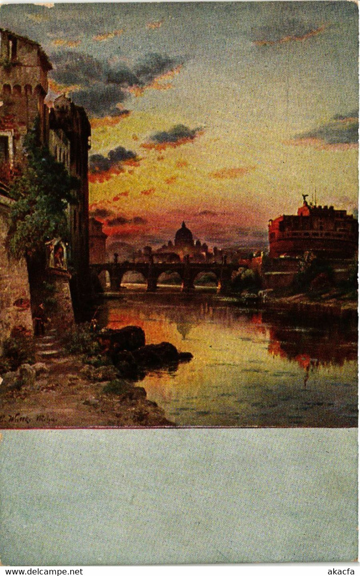 CPA AK ROMA Engelsburg Mit Tiber Und Engelsbrücke. Peterskuppel ITALY (551583) - Fiume Tevere