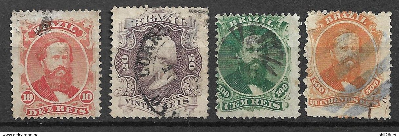 Brésil  N° 23 ; 24; 27 Et 29   Oblitérés B/TB    Voir Scans    - Used Stamps