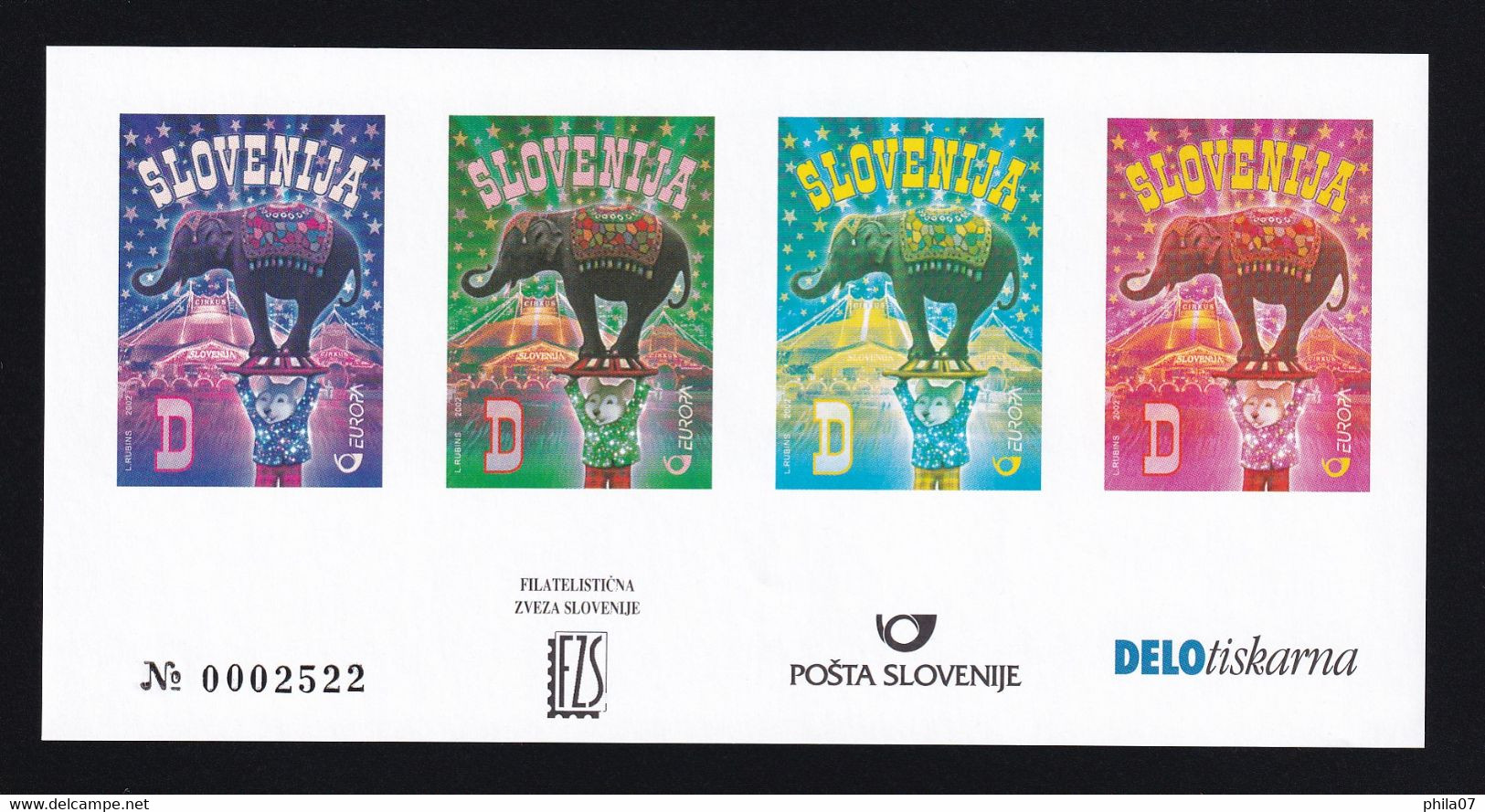 Slovenia 2002 - Mi.No. 403, FDC And Essey, 'Europe: Circus' - Slovénie