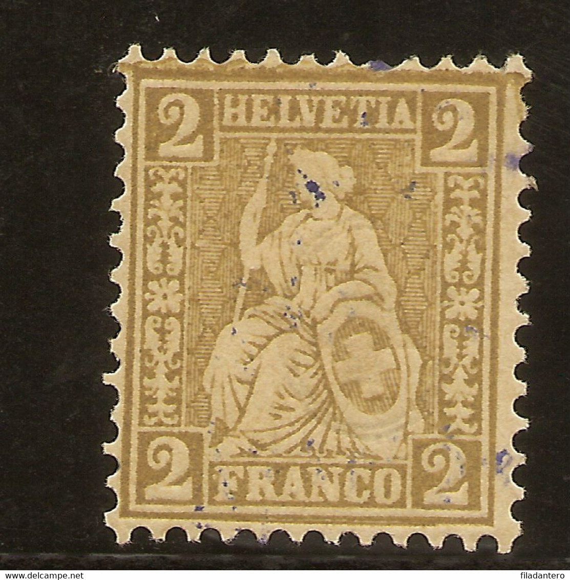 SUIZA YVERT  42A * Mh  2 Cts. Brun Rojo  1867/1878   NL722 - Nuovi