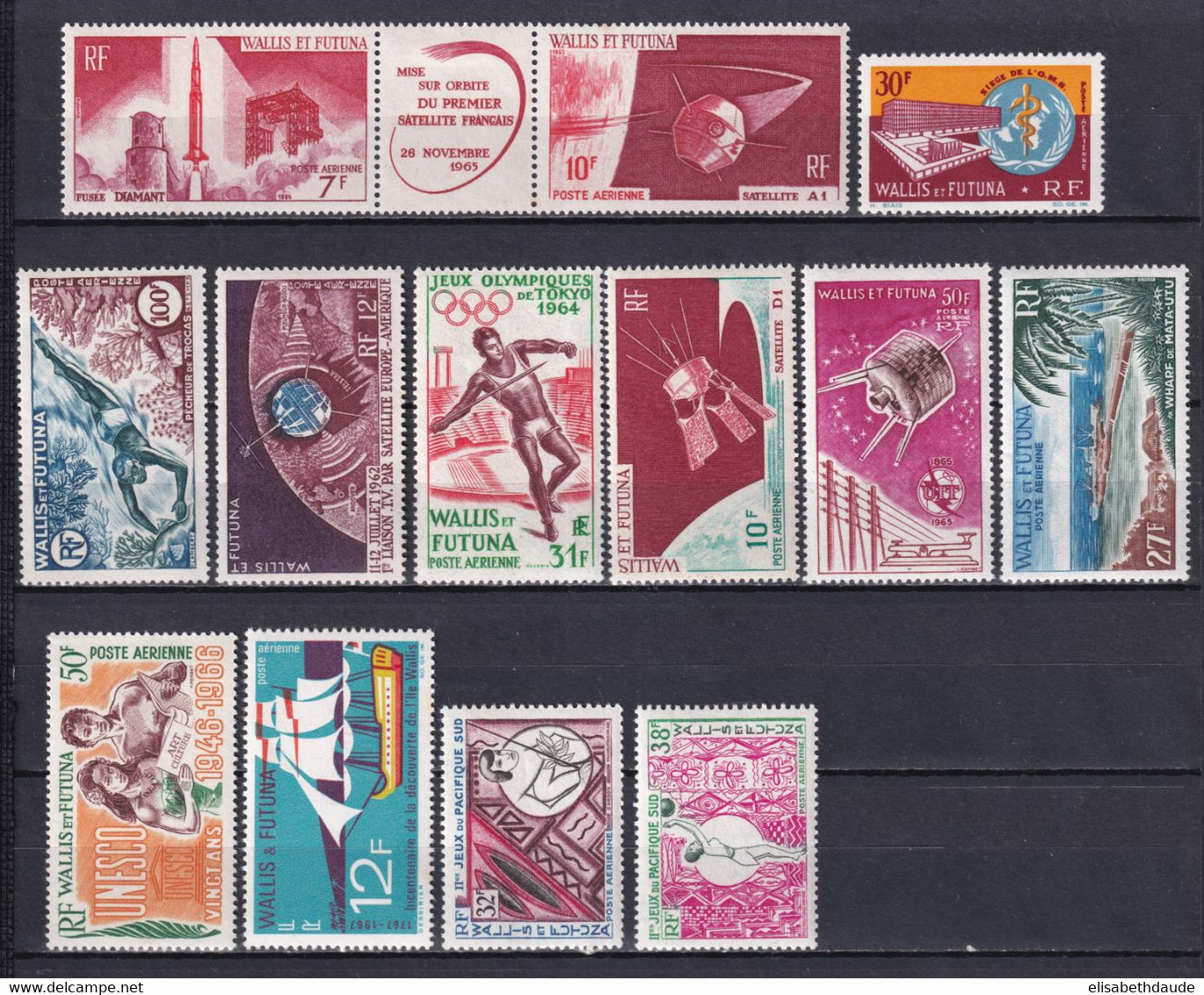 WALLIS - POSTE AERIENNE ANNEES COMPLETES 1963 à 1967 YVERT N° 19/31 * MLH - COTE = 128.5 EUROS - - Ungebraucht