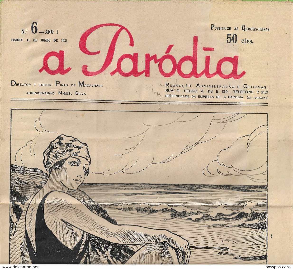 Estoril - Costa Do Sol - Jornal A Paródia Nº 6, 11 De Junho De 1931 - Imprensa - Portugal - Humour