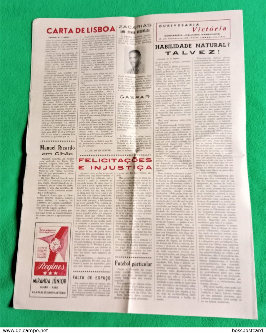 Olhão - Jornal O  Olhanense Nº 58, 19 De Julho De 1967 - Imprensa. Faro. Portugal. - Informations Générales