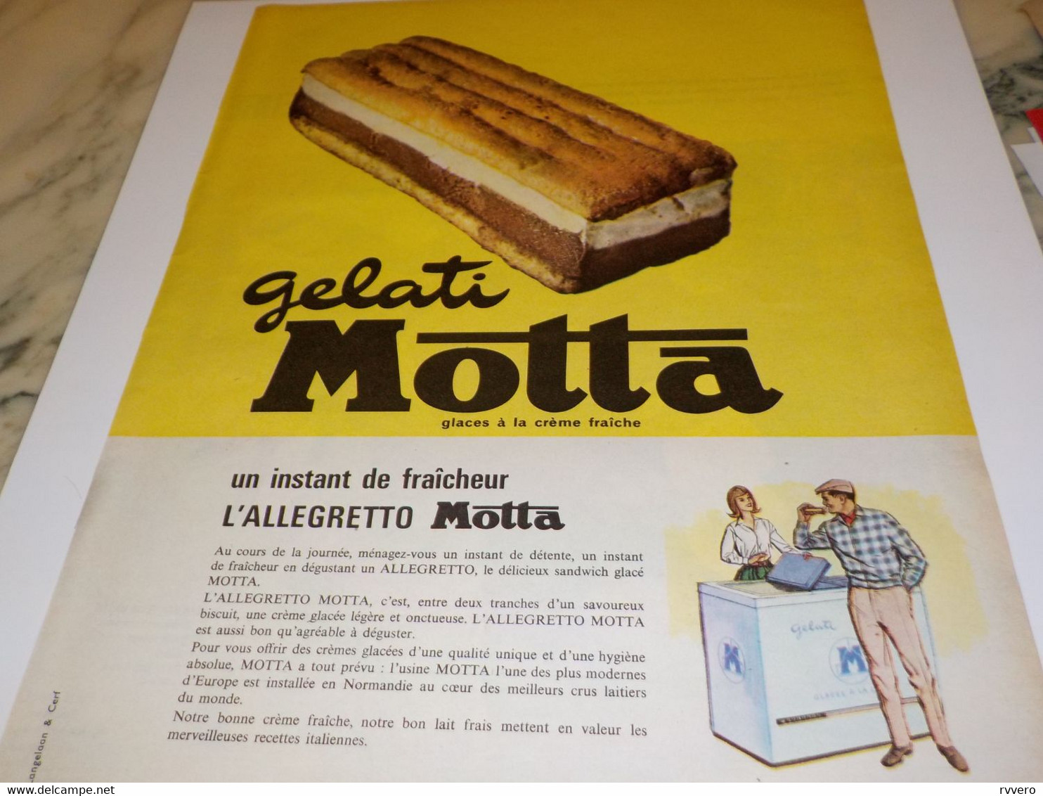 ANCIENNE PUBLICITE  GELATI GLACEE DE MOTTA 1962 - Affiches