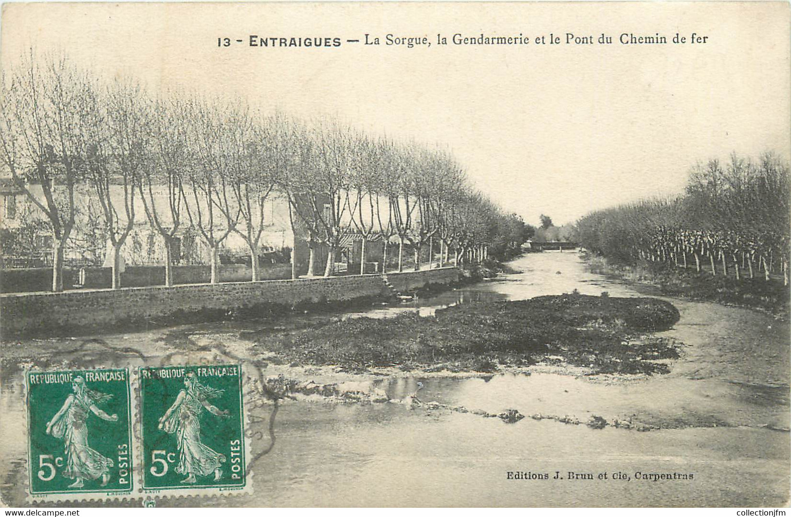 CPA FRANCE 84 " Entraigues, La Sorgue, La Gendarmerie Et Le Pont Du Chemin De Fer" - Entraigue Sur Sorgue