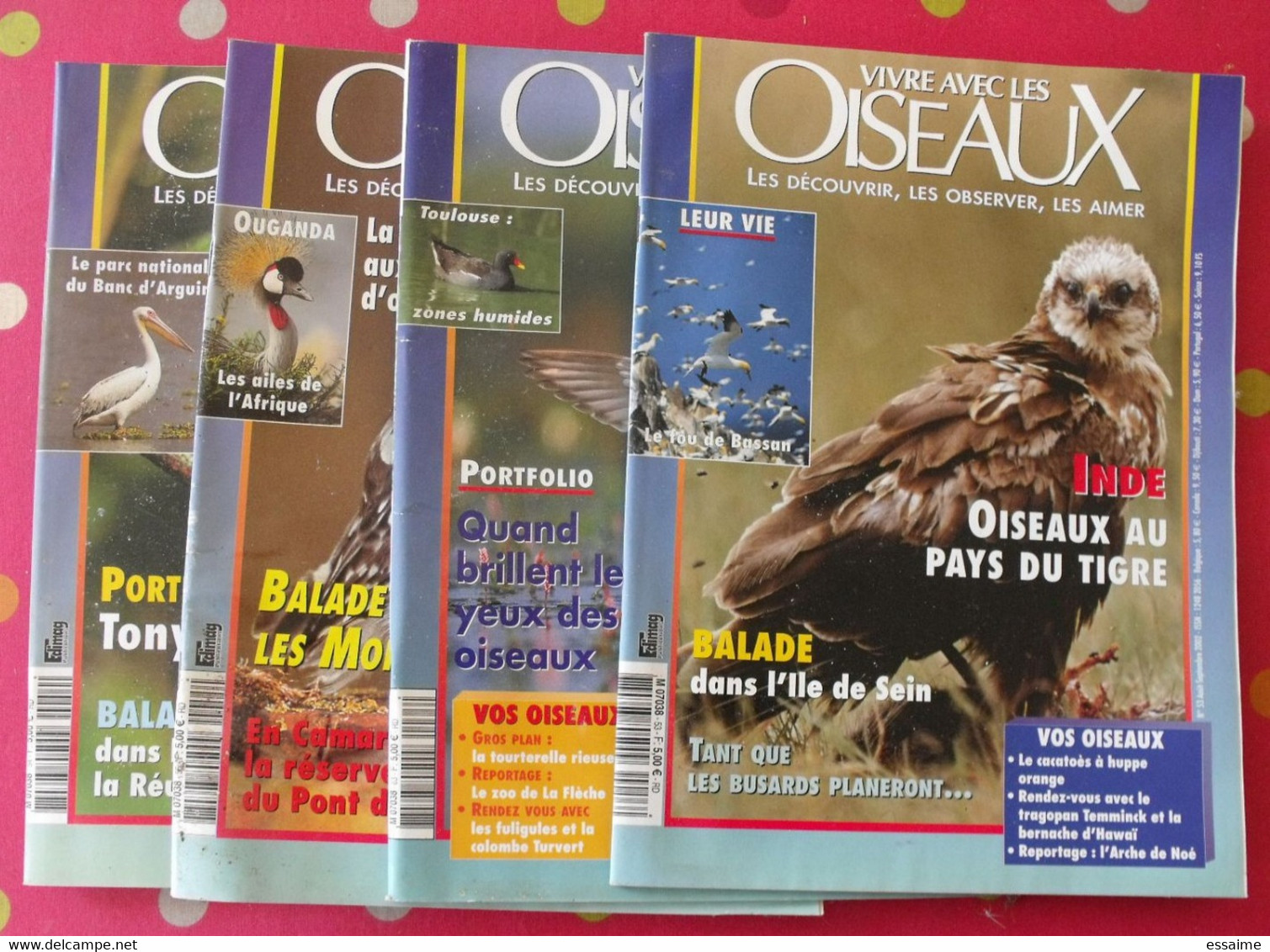 4 Revues Vivre Avec Les Oiseaux 2002 Et 2004. Fou De Bassan Inde Sein Busard Loire Chouette Martin-pêcheur Pélican - Animali