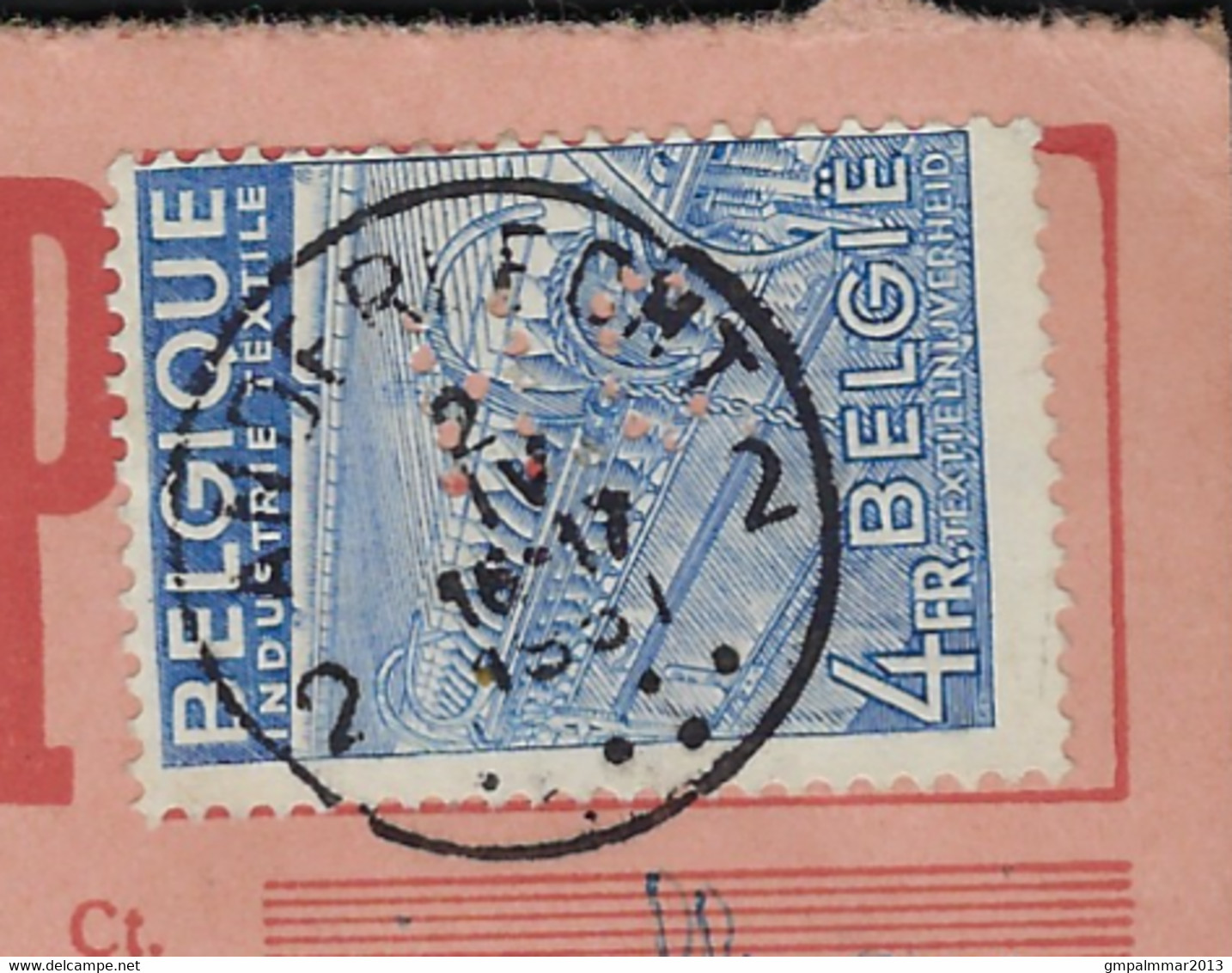 PERFIN / PERFO EXPORT Nr. 770 Op Ontvangkaart Met Firmaperforatie H.C. Te Anderlecht-Bruxelles ! LOT 232 - 1934-51