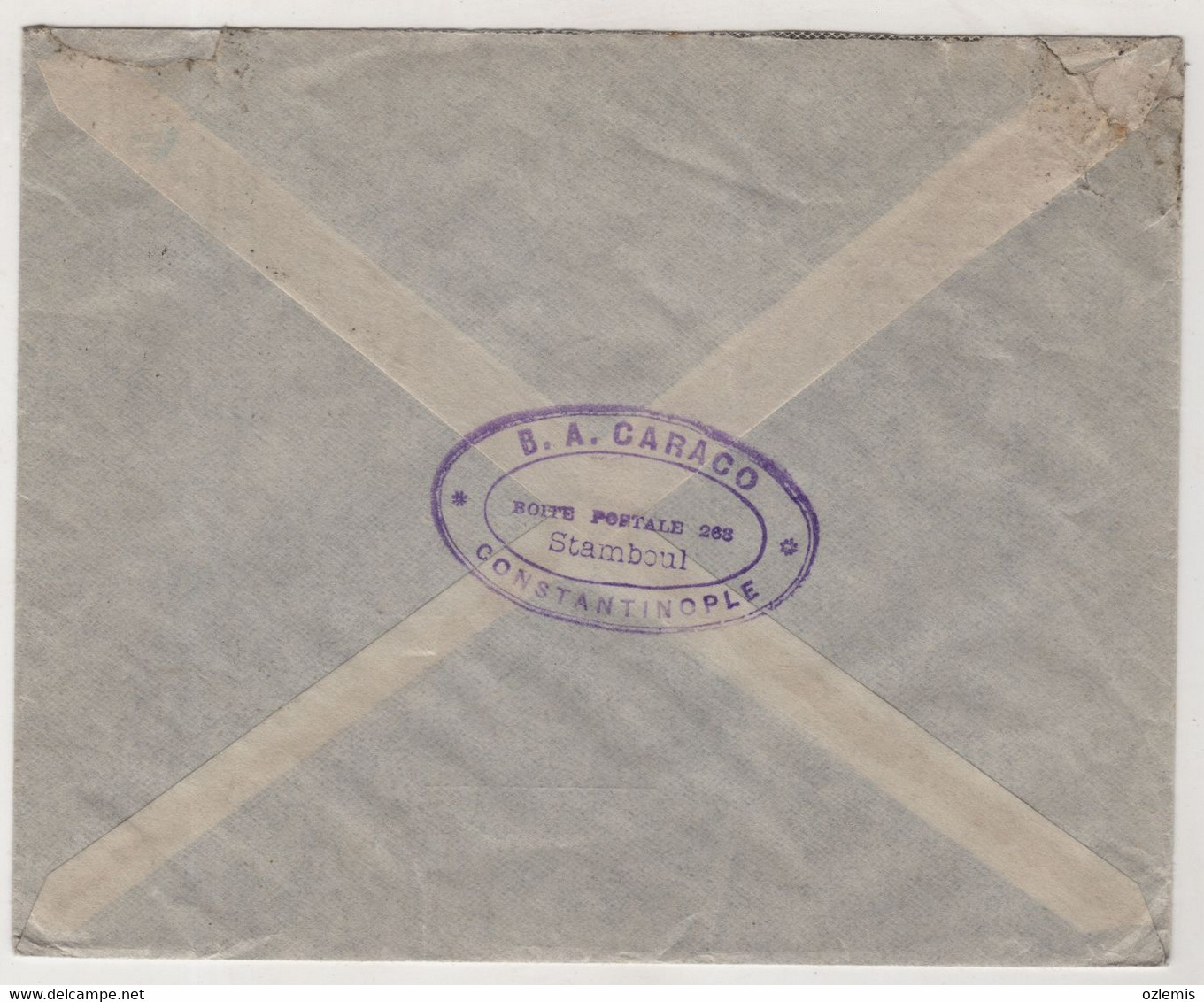 B.A.CARACO , CONSTANTINOPLE TO FRANCE,LYON   COVER - Brieven En Documenten