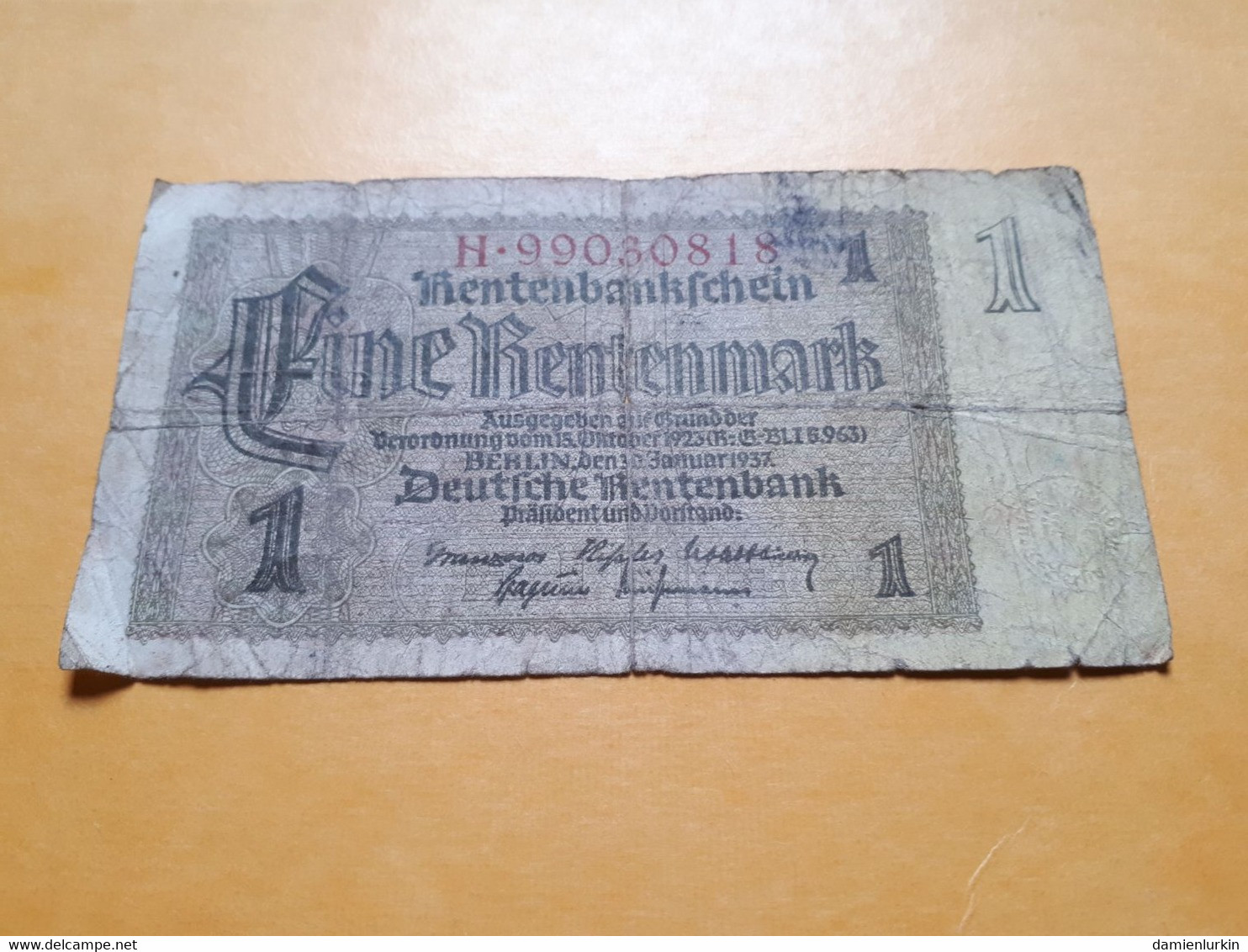 ALLEMAGNE 1 RENTENMARK 1923-1937 - 1 Rentenmark