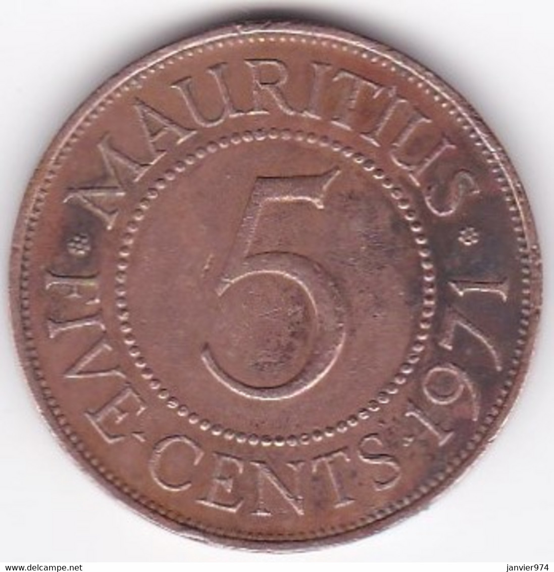 Ile Maurice , 5 Cents 1971 , Elizabeth II, KM# 34 - Maurice