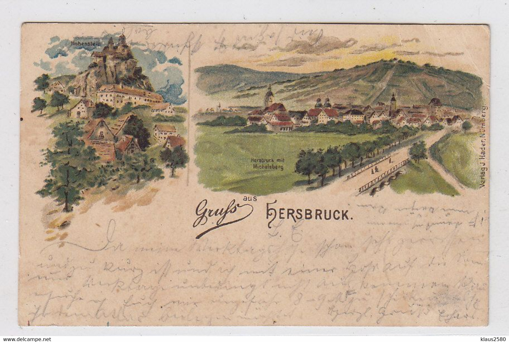 Hersbruck Farbige Karte Nach Germersberg - Hersbruck