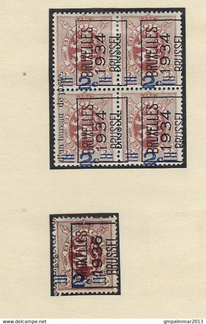 GROOT LOT TYPO BRUXELLES / BRUSSEL Met O.a. KANTDRUK Nrs. 272E (2x) En 299E , Zie 5 Scans ! LOT 245 - Sonstige & Ohne Zuordnung