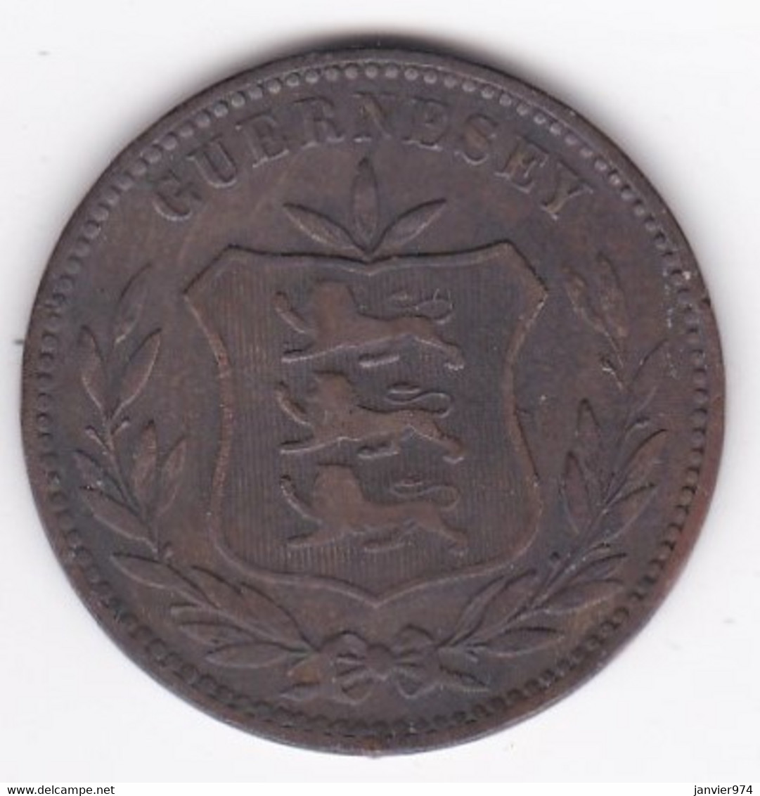 Guernesey 8 Doubles 1889 H. Bronze . KM# 7 - Guernesey