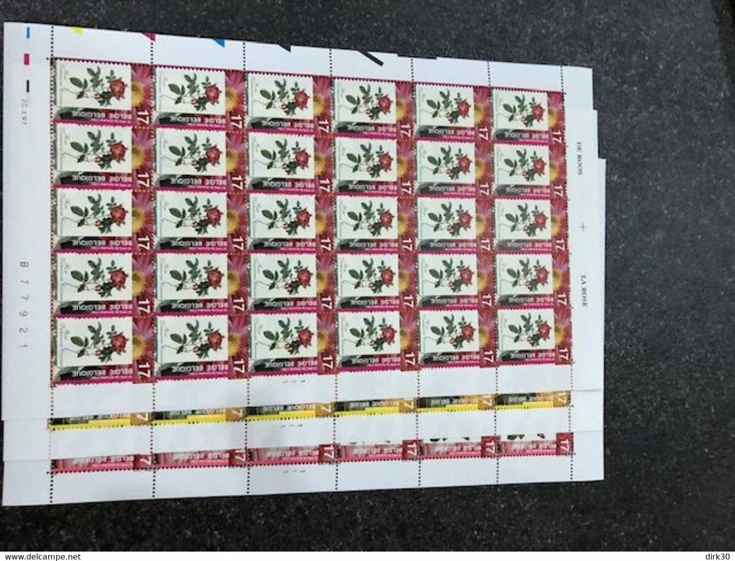 Belgie 1997 2708/10 Roses Redoute Flowers FULL SHEET MNH Plaatnummer 111 - 1991-2000