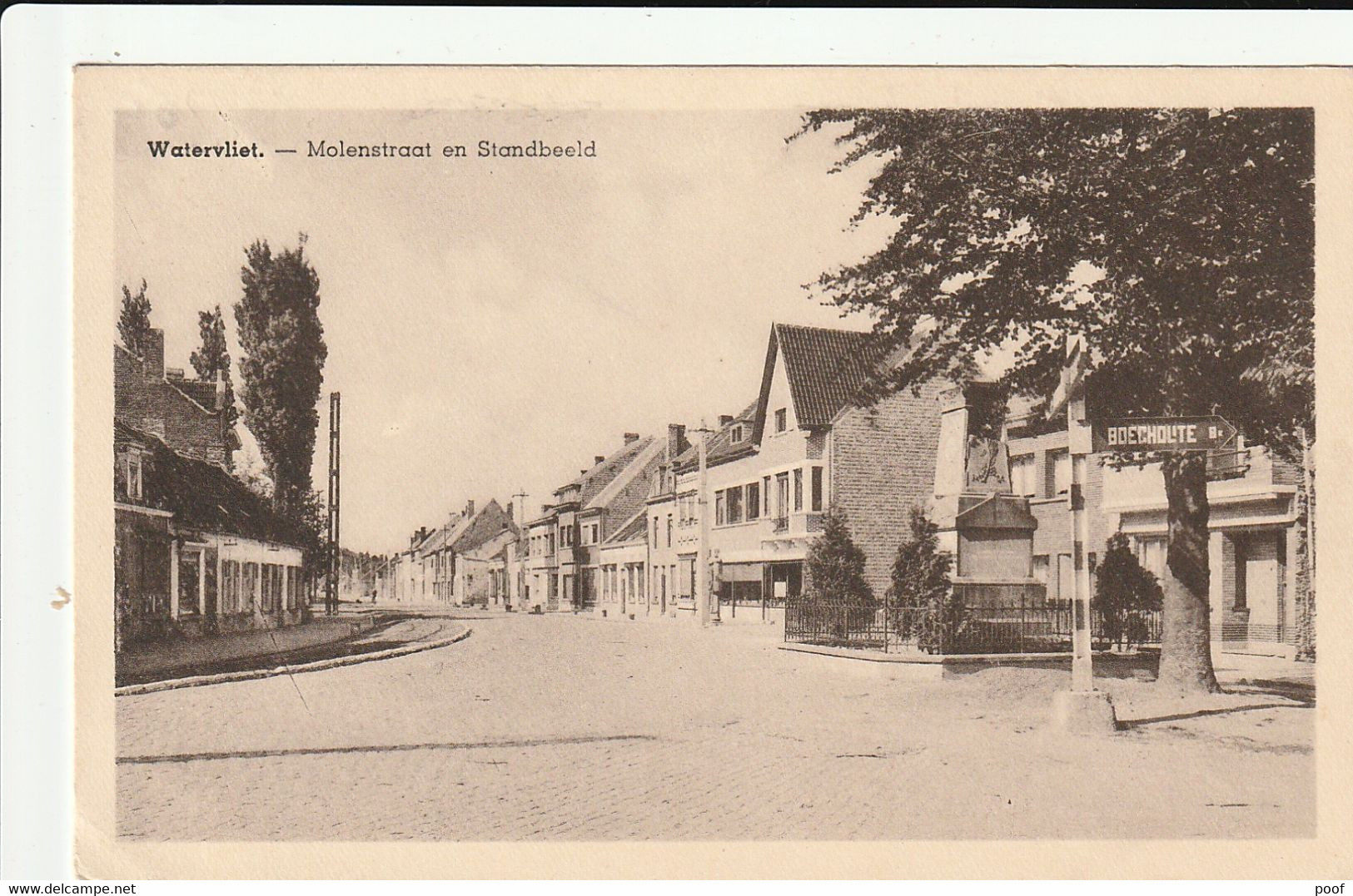 Watervliet : Molenstraat En Standbeeld - Sint-Laureins