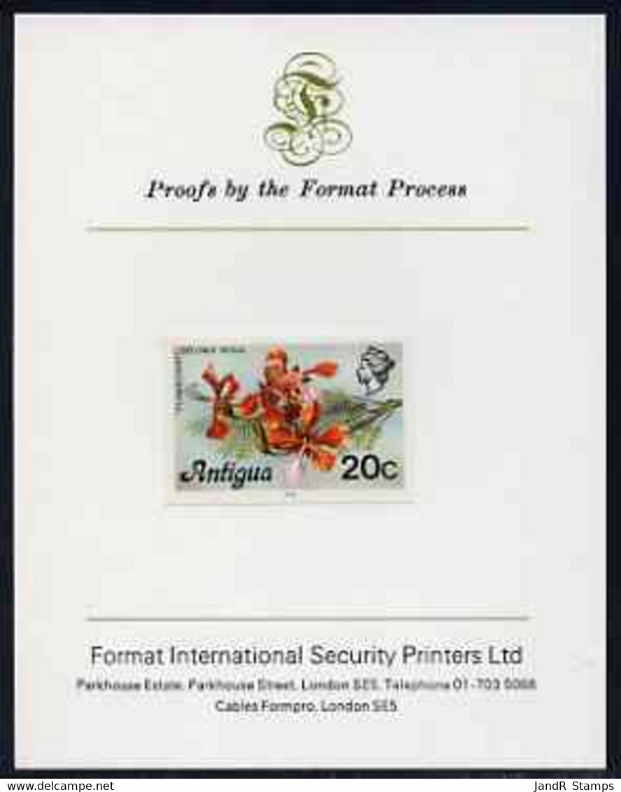 Antigua 1976 Flamboyant 20c (with Imprint) Imperf Proof On Format International Proof Card (as SG 478B) - Sonstige & Ohne Zuordnung