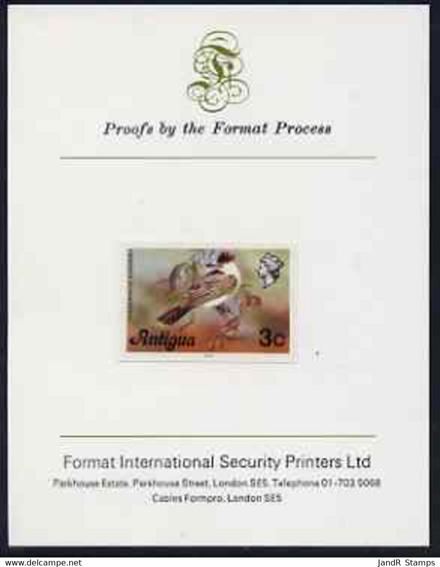 Antigua 1976 Loggerhead Kingbird 3c (with Imprint) Imperf Proof On Format International Proof Card (as SG 472B) - Other & Unclassified