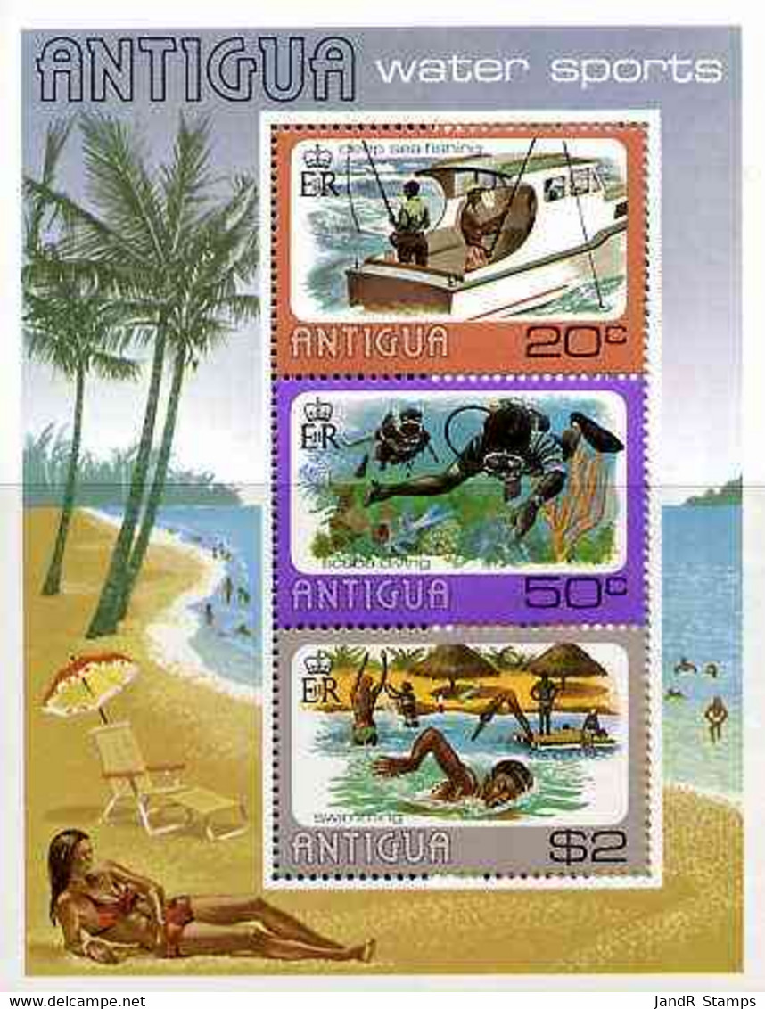 Antigua 1976 Water Sports Perf M/sheet U/m, SG MS509 - Other & Unclassified