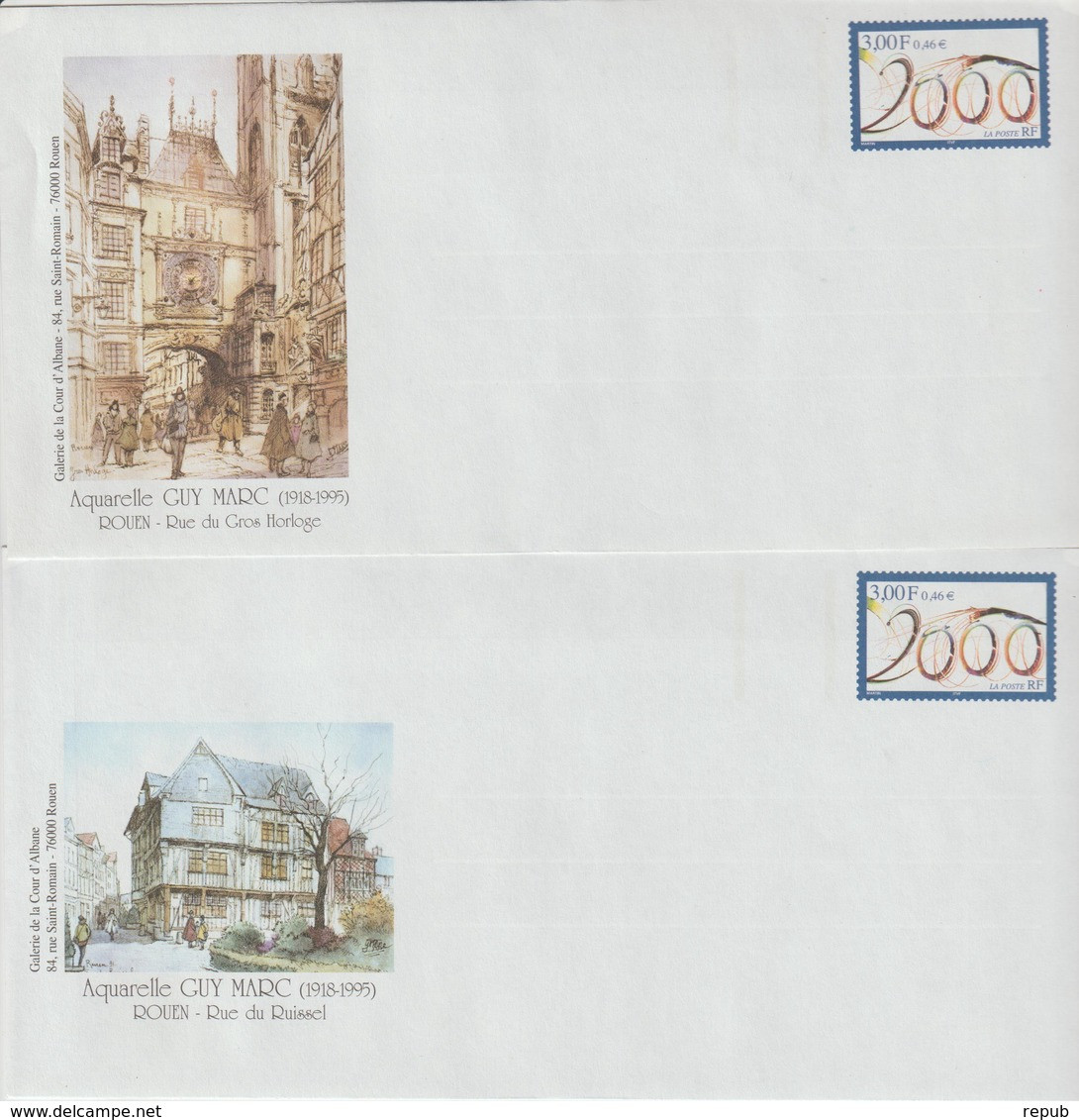 France Lot De 5 PAP Rouen Aquarelle Guy Marc Neufs - Andere & Zonder Classificatie