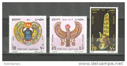 Egypt - 1992 - ( Post Day - Bird Mosaic ) - Pharaonic - Complete Set - MNH (**) - Egyptologie