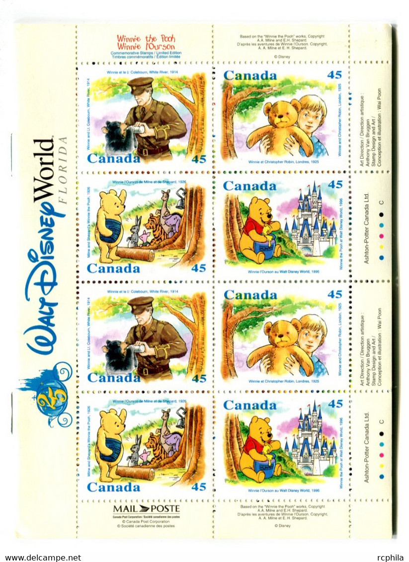 RC 20151 CANADA WALT DISNEY WINNIE THE POOH CARNET COMPLET BOOKLET MNH NEUF ** - Carnets Complets