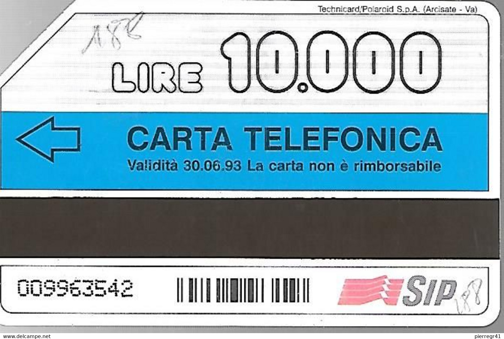 CARTE -ITALIE-Serie Pubblishe Figurate-Catalogue Golden-10000L/30/06/93-Servicio Opinion-Tec -Utilisé-TBE-RARE - Públicas Precursores