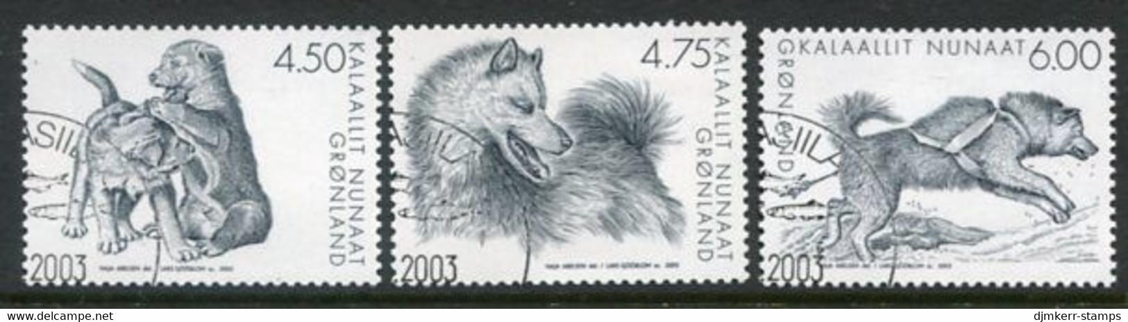 GREENLAND 2003  Greenland Sled Dogs Used.  Michel 393-95 - Used Stamps