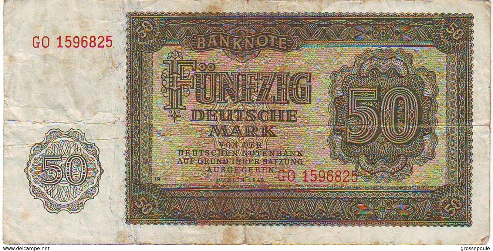 ALLEMAGNE - Germany -  50 Marks 1948 - N° GO 1596825 TTB - Sonstige & Ohne Zuordnung