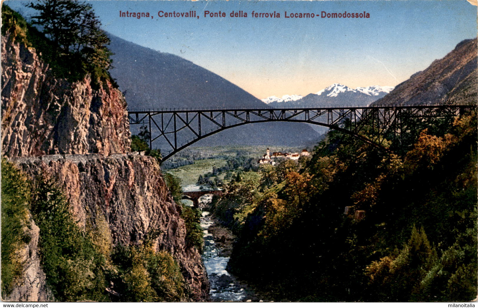 Intragna, Centovalli, Ponte Della Ferrovia Locarno-Domodossola (5956) * 20. 4. 1923 - Centovalli