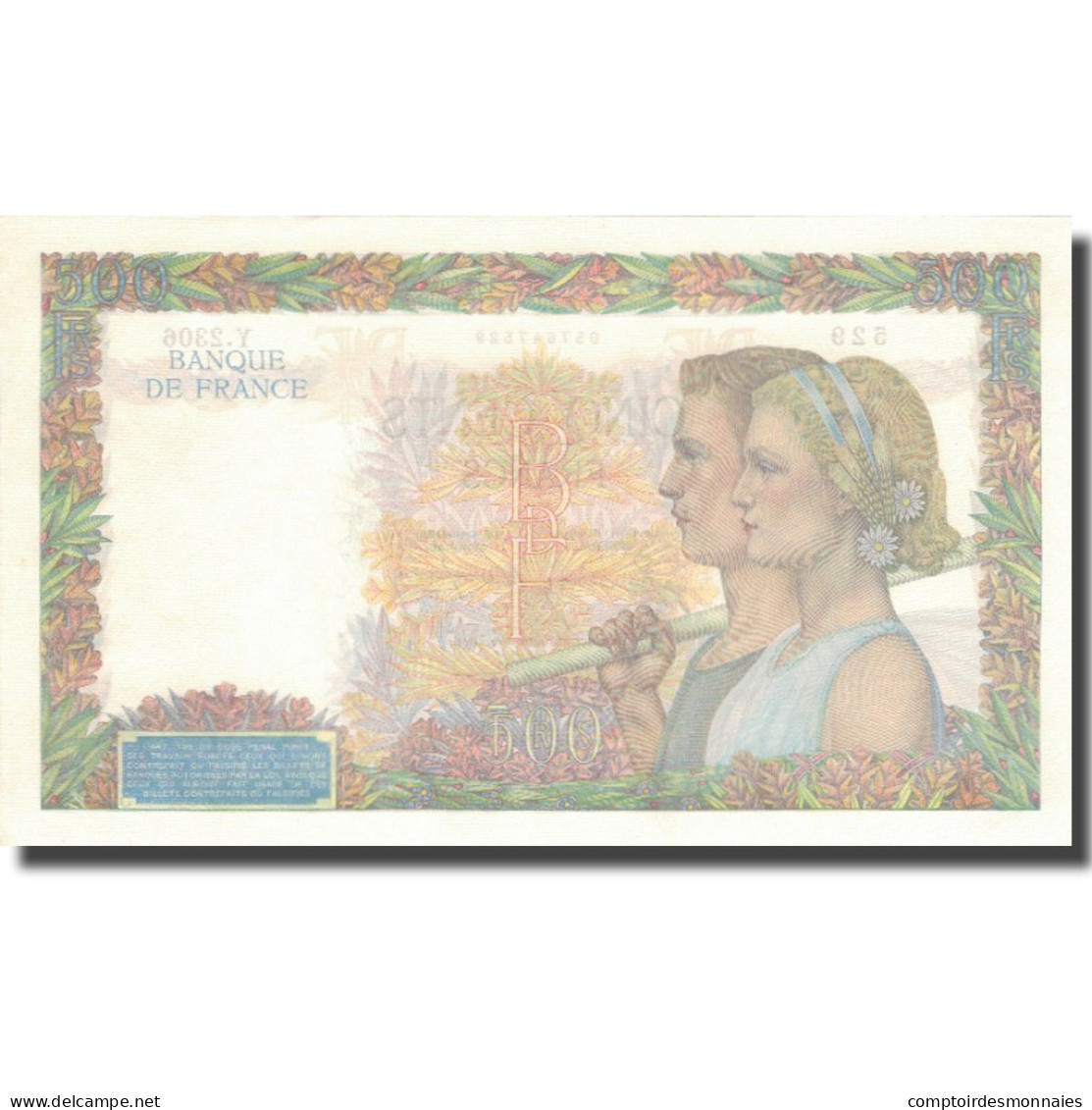 France, 500 Francs, La Paix, 1941, 1941-02-06, NEUF, Fayette:32.14, KM:95b - 500 F 1940-1944 ''La Paix''