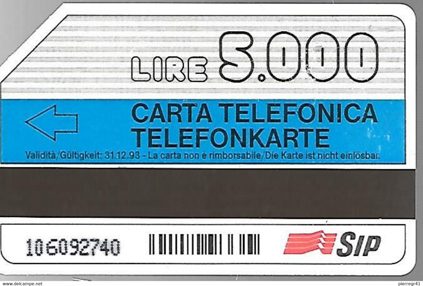 CARTE -ITALIE-PUBBLICHE-FASCE ORARIE-Ref N°16-Catalogue Golden-5000L/31/12/93-Carta Telefonica/Telefonk-Utilisé-BE-RARE - Public Precursors