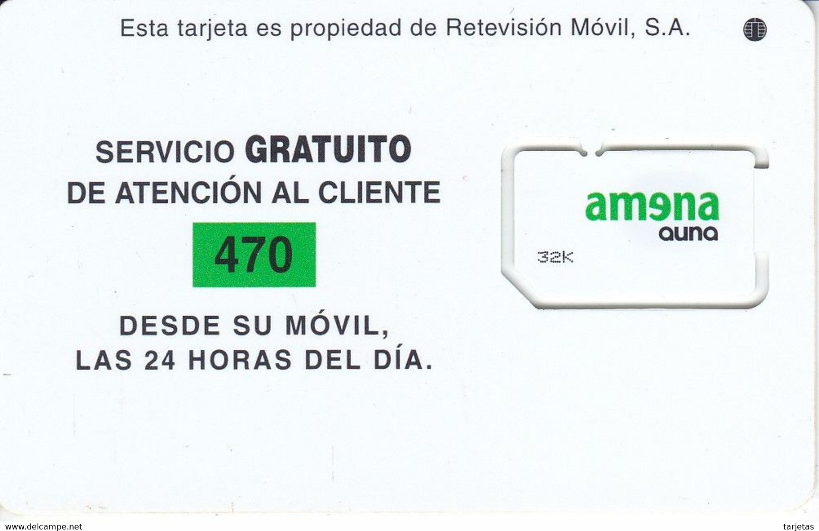 TARJETA GSM - SIM DE AMENA - AUNA 32K (NUEVA-MINT) - Amena - Retevision