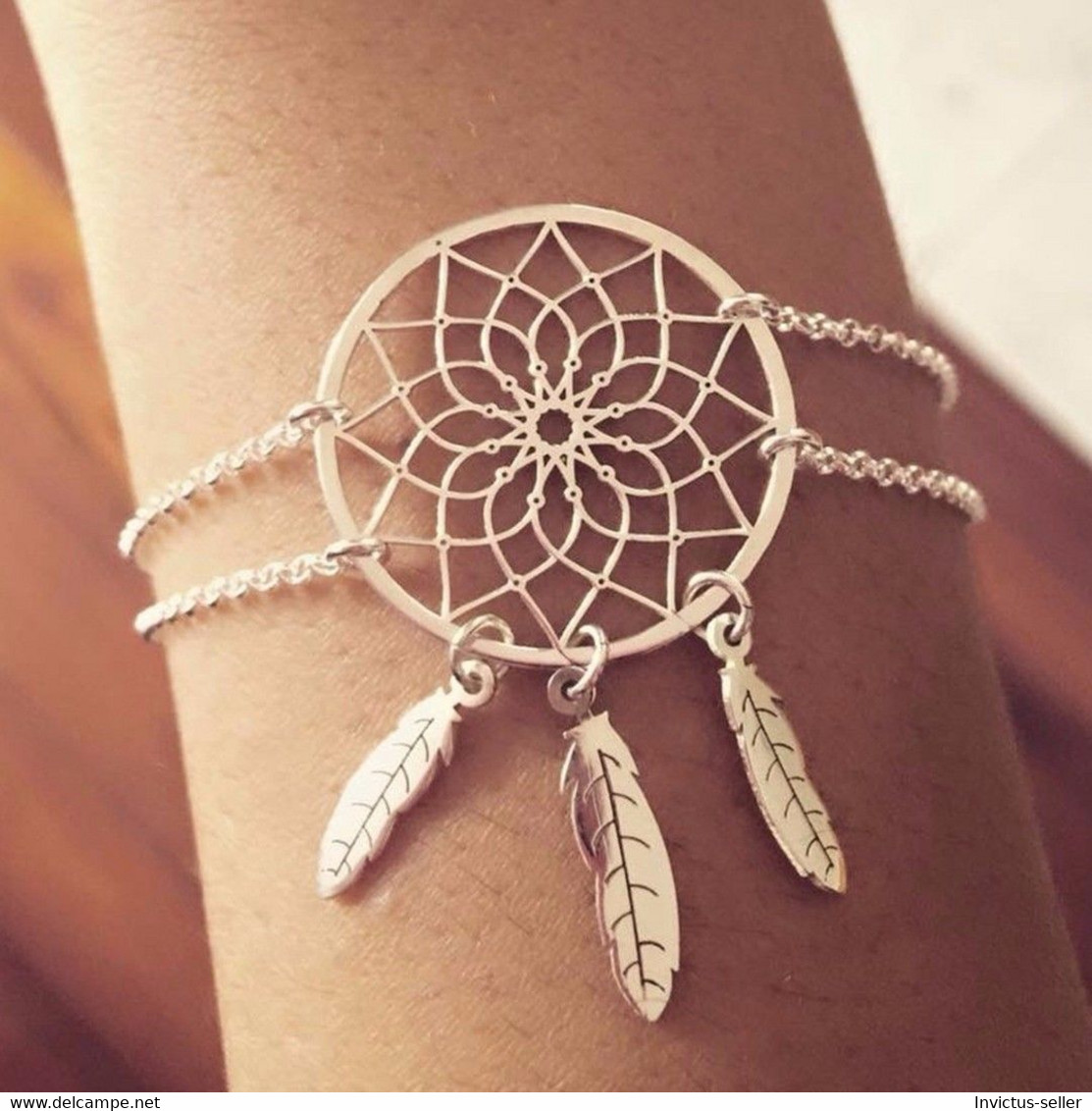 BRACCIALE ARGENTATO ACCHIAPPA-SOGNI DREAM CATCHER BRACELET SILVER - Bracelets