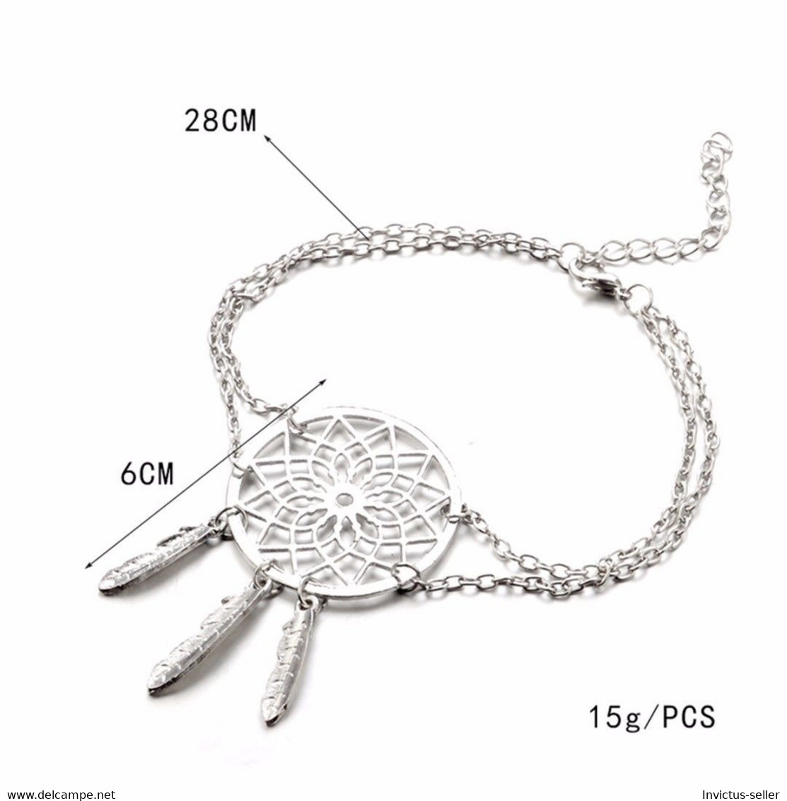 BRACCIALE ARGENTATO ACCHIAPPA-SOGNI DREAM CATCHER BRACELET SILVER - Bracelets